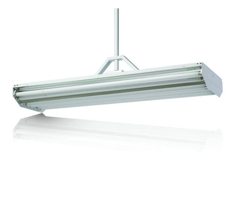 General area light distribution fluorescent High-Bay with up-light available in 7 lamps T5 or T8.